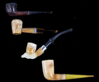 Collection of Four Vintage Smoking Pipes