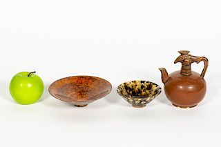 Group of Chinese Jizhou Items, Pitcher & Bowls
