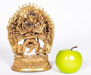Gilt Bronze Hindu Deity Sculpture