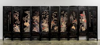 Chinese Qianlong Period Coromandel 10 Panel Screen
