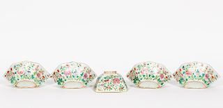 Chinese 5 PC Floral Motif Sweetmeat Porcelain Set