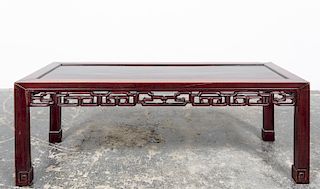 Chinese Carved Hongmu Cocktail Table