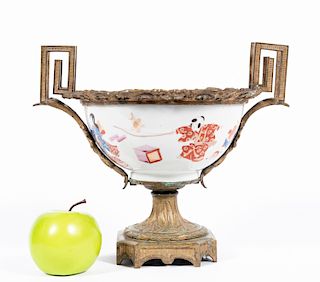 19th C. Bronze Mounted Japanese Porcelain Bowl