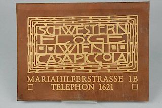 SCHWESTERN FLOGE, WIENER WERKSTATTE COUTURIERS SIGN, c. 1908