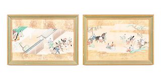 Pair, Tosa School Japanese Figural Paintings