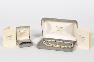 Mikimoto Pearl Jewelry Set, Necklace & Earrings