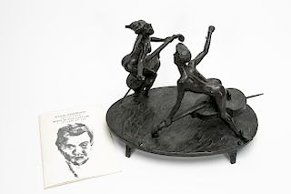 David Smithson, "Cellodamene", Signed Bronze