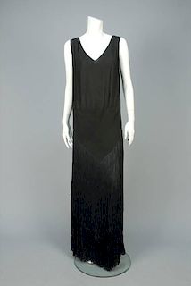 CALLOT SOEURS FRINGED CREPE EVENING GOWN, WINTER 1932 - 1933.