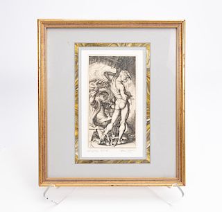 Paul Cadmus Signed Etching, "Horse Play", 13/35