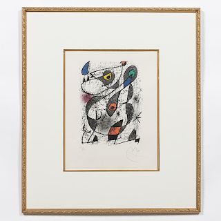 Joan Miro Pencil Signed Litho, "a L'Encre II"