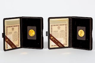 Two 1980 $100 22k Gold, Canadian Proof Coin