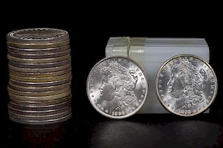 Morgan $1 Silver Dollars, 1890's, 20 Total
