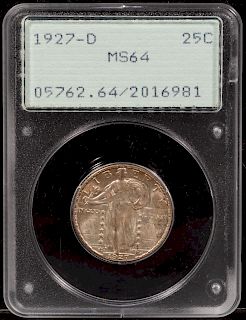 PCGS Graded Silver Coin, 1927-D 25C MS64