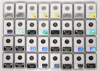 Group of 32 State Quarters, NGC Graded PF 69