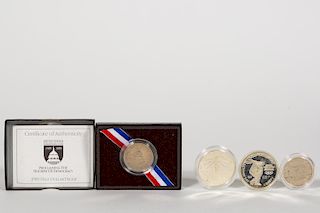 Four US Cased Commemorative Silver Coins