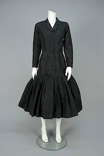 TRAINA NORELL FAILLE COCKTAIL DRESS, 1950s.
