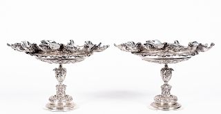 Pair, Elkington "Cellini" Silver Plate Tazzas