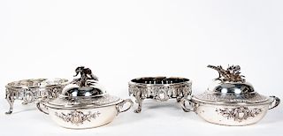 Pair, Christofle Silver Plate Covered Vegetables