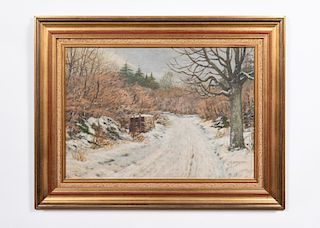Thorvald Londal, Oil, Danish Winter Landscape