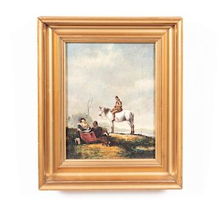 Manner of Philips Wouwerman Oil, Man on Horse