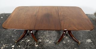 George III Mahogany Double Pedestal Dining Table