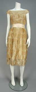 BOB BUGNAND PARIS SEQUINED TULLE COCKTAIL DRESS, MID 20th C.