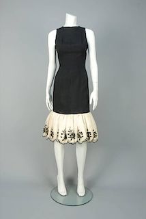 ESTEVEZ SILK DRESS with APPLIQUE, 1960s.