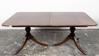 Federal Style Pedestal Mahogany Dining Table