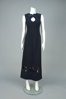 PIERRE CARDIN WOOL MAXI DRESS with CUTOUTS, LATE 1960s - EARLY 1970s.