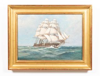 C. Myron Clark, Oil on Canvas, Sailing Ship