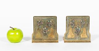 Pair, Tiffany Studios Bronze "Abalone" Bookends