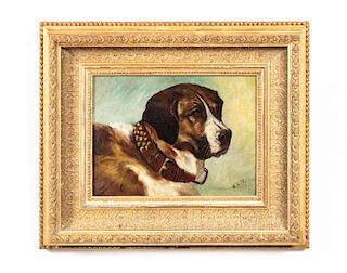 Louis Comfort Tiffany, Signed Dog Portrait