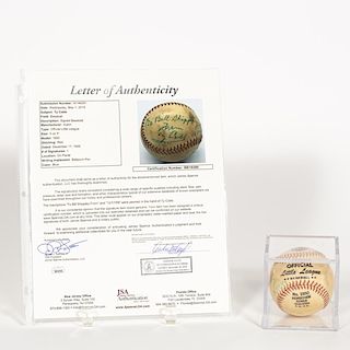 Cased Ty Cobb Autographed Baseball, JSA Auth.