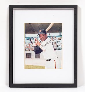 Framed Willie Mays Autographed Photograph