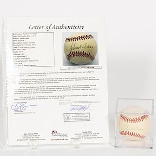 Cased Hank Aaron Autographed Baseball, JSA Auth.
