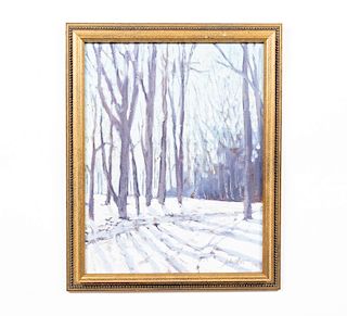 Brian Johnston, Oil on Canvas, Winter Landscape