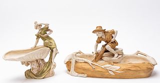 Two Royal Dux Art Nouveau Porcelain Figurines