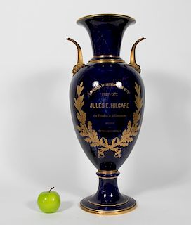 Julius E. Hilgard Large Sevres Presentation Vase