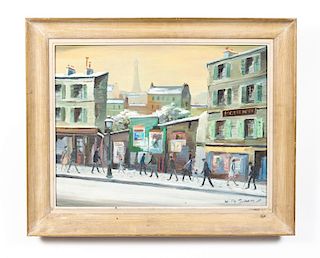 Willy James, Oil on Canvas, Paris Street Scene