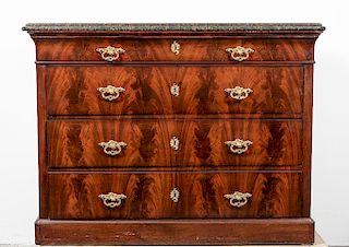 Louis Philippe Style Granite Top 4 Drawer Commode