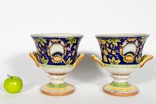 Pair of Italian Style Ceramic Urns