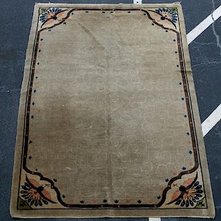 Chinese Art Deco Hand Woven Carpet, 8'10" x 6'2"