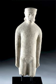 Greek Cypriot Limestone Figure - Standing Male Youth