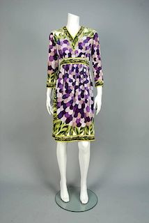 PUCCI PRINTED VELVETEEN DAY DRESS, c. 1970.