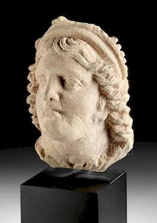 Hellenistic Limestone Bust of Alexander the Great
