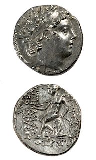 Greek Syrian Kings Antiochus VI Silver Drachm - 4.14 g