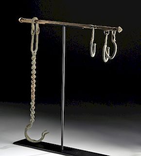 Roman Bronze Steelyard Scale w/ Chains & Hooks