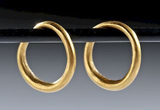 Matching Pair Roman 20K+ Gold Earrings