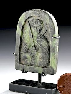 Rare Miniature Byzantine Stone Relief - St. George
