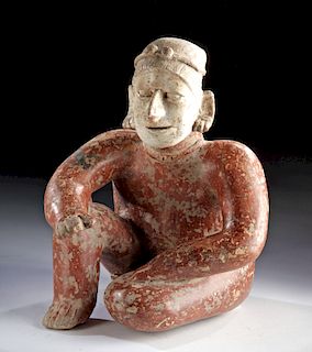 Fine Jalisco Ameca Pottery Male Seated Figure
